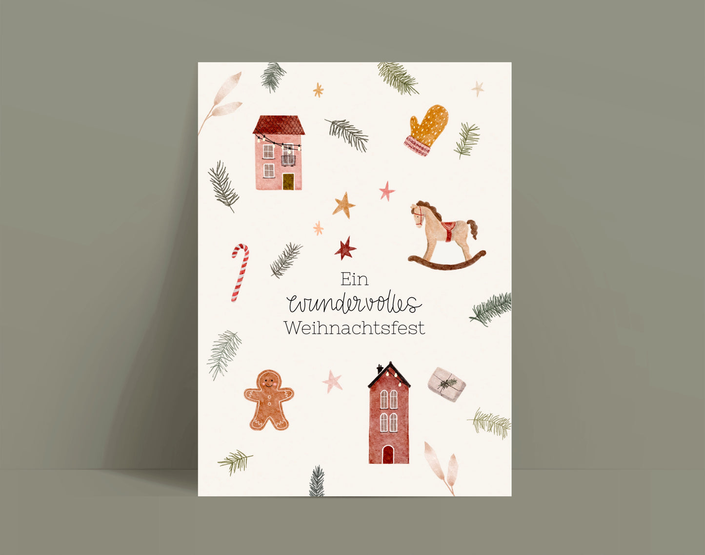Weihnachtskarte wundervolles Weihnachtsfest (Postkarte A6)