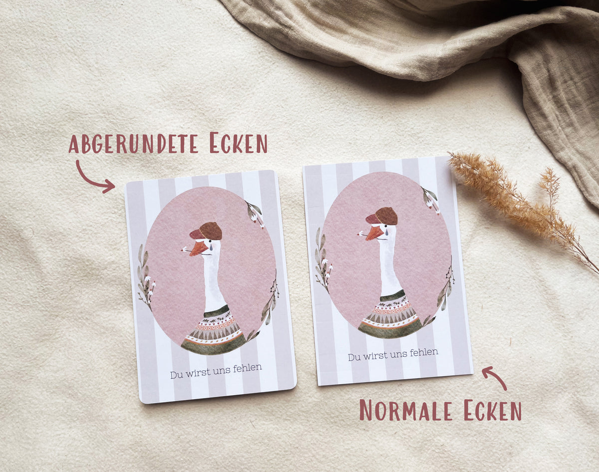 Karte zum Abschied Gans (Postkarte A6)