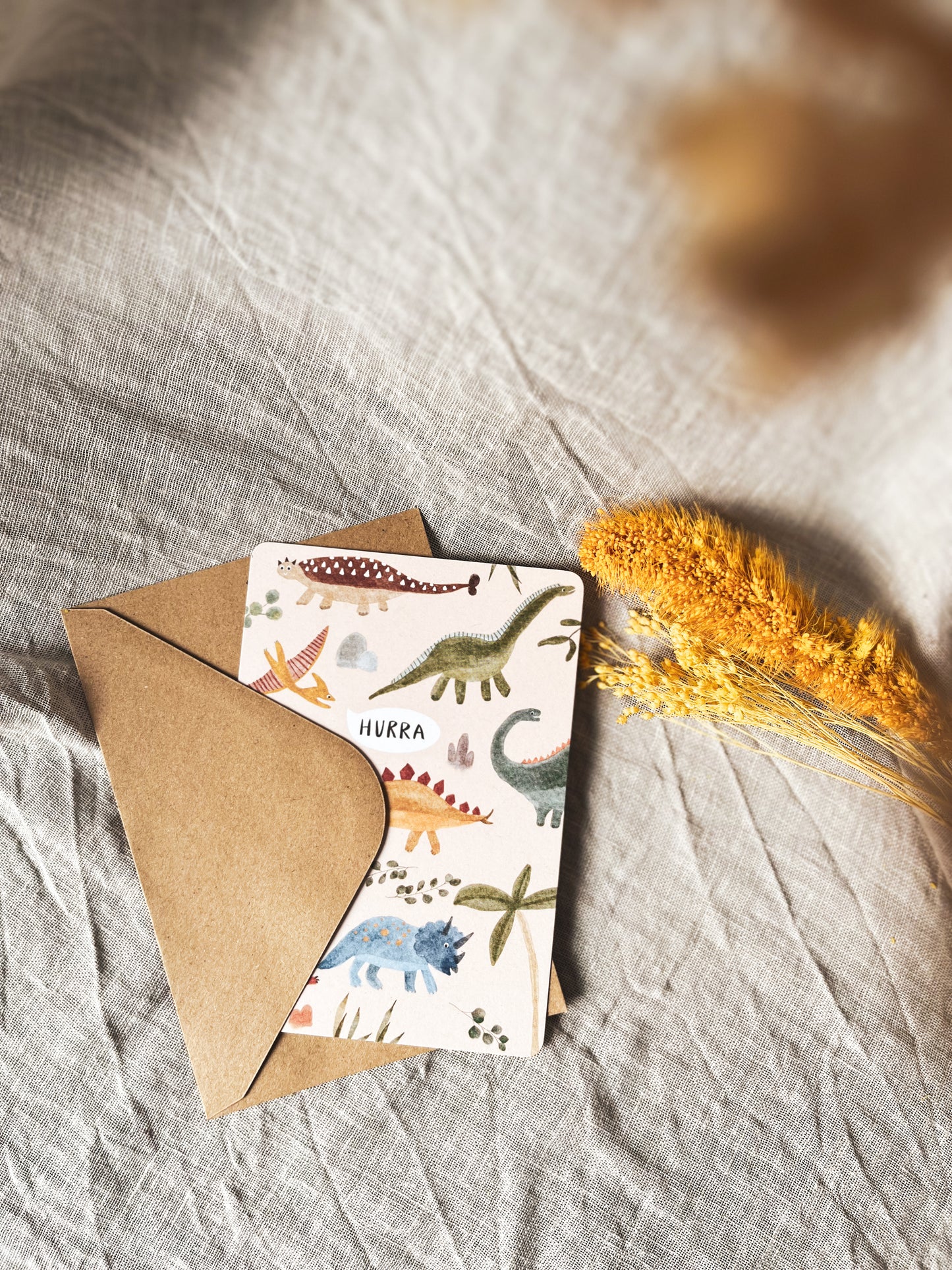Karte Geburtstag Dinosaurier Hurra (Postkarte A6)