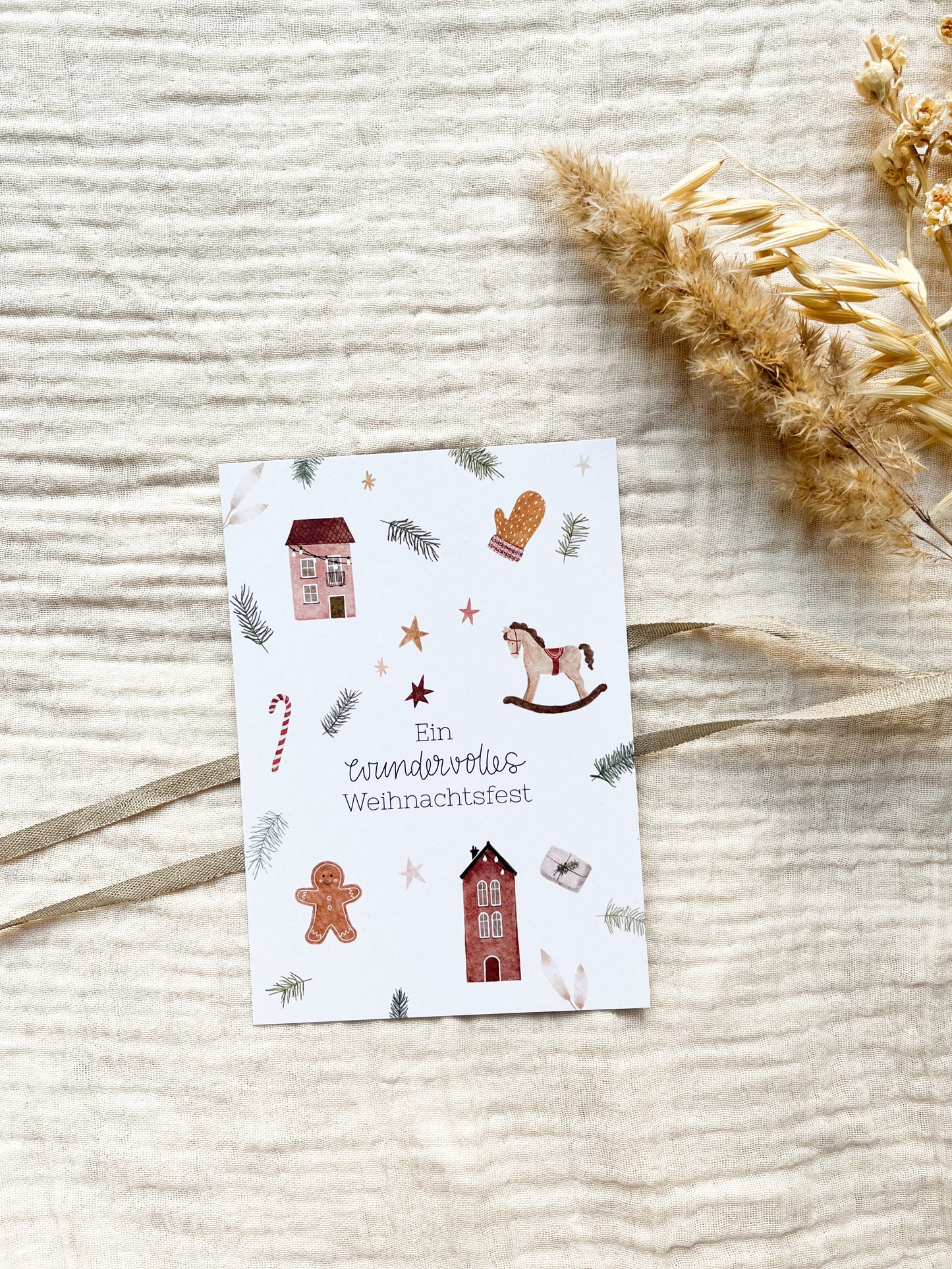 Weihnachtskarte wundervolles Weihnachtsfest (Postkarte A6)
