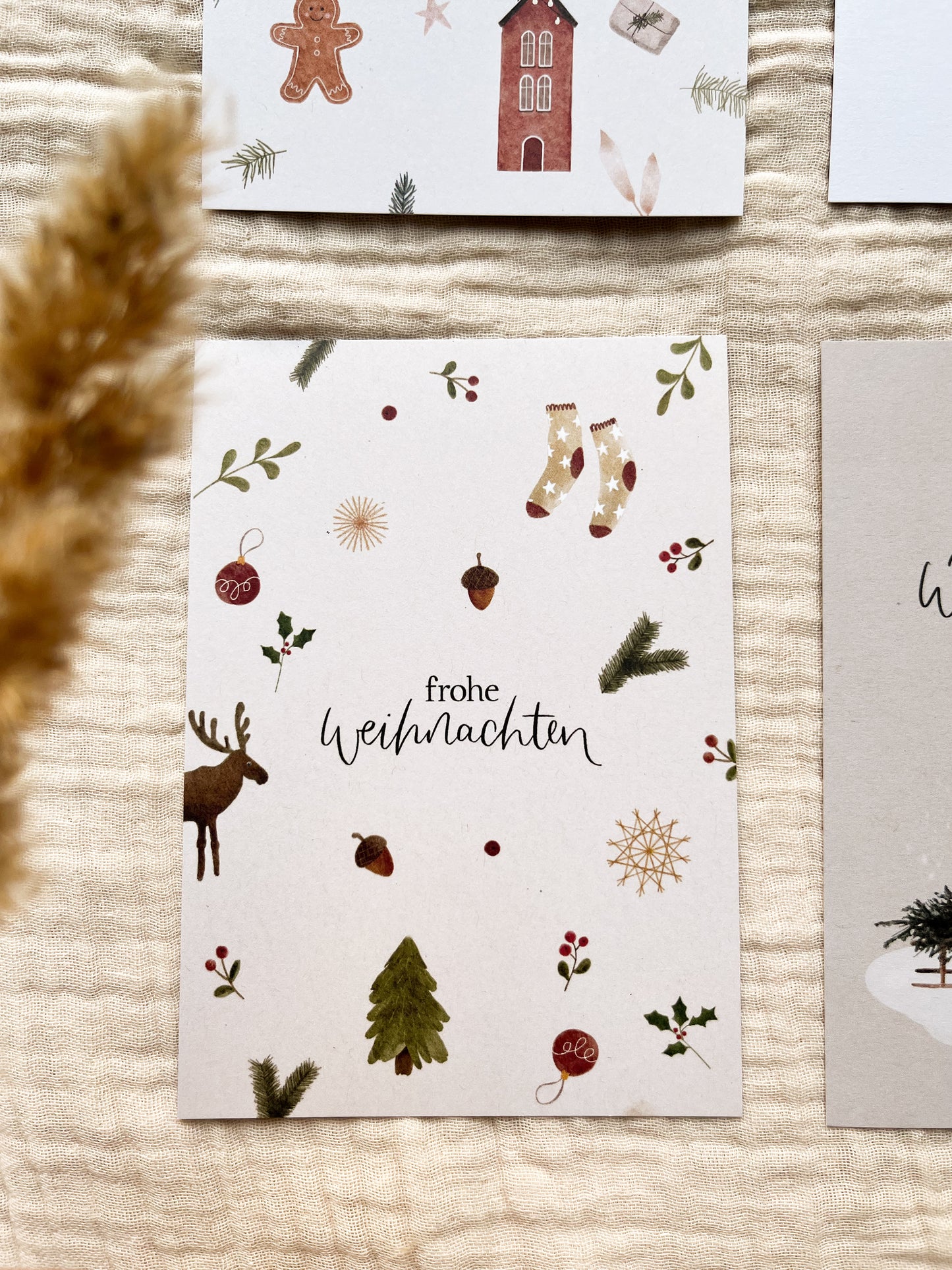 Weihnachtskarten Set / 4er Kartenset