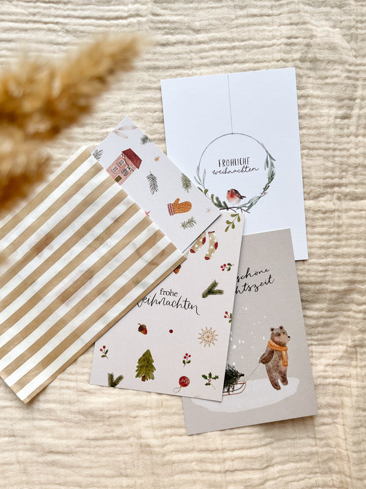 Weihnachtskarten Set / 4er Kartenset