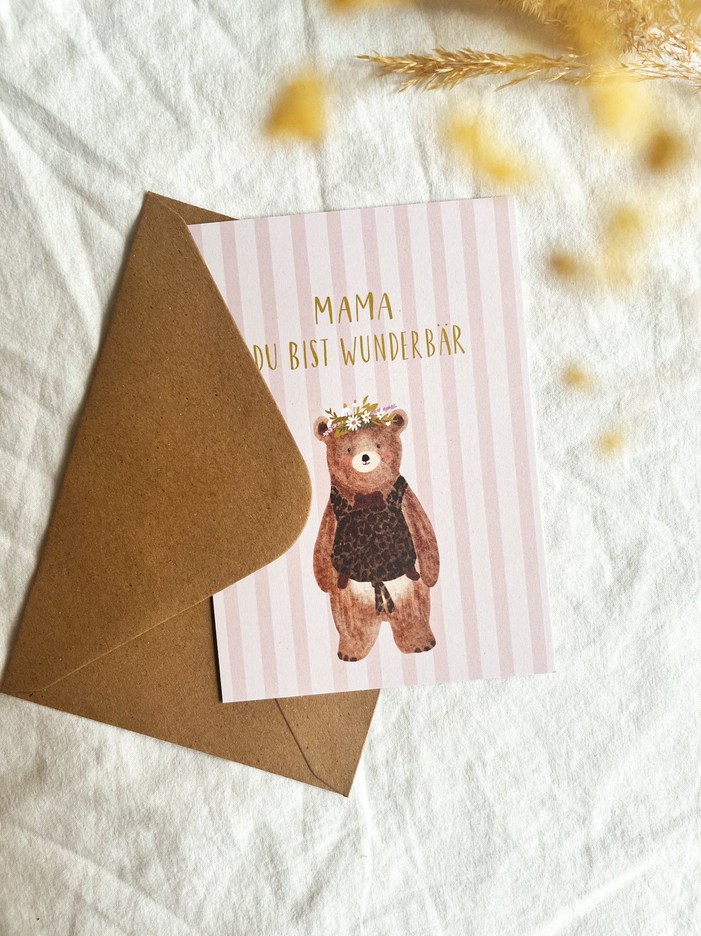 Karte Muttertag Geburt Mama Bär (Postkarte A6)