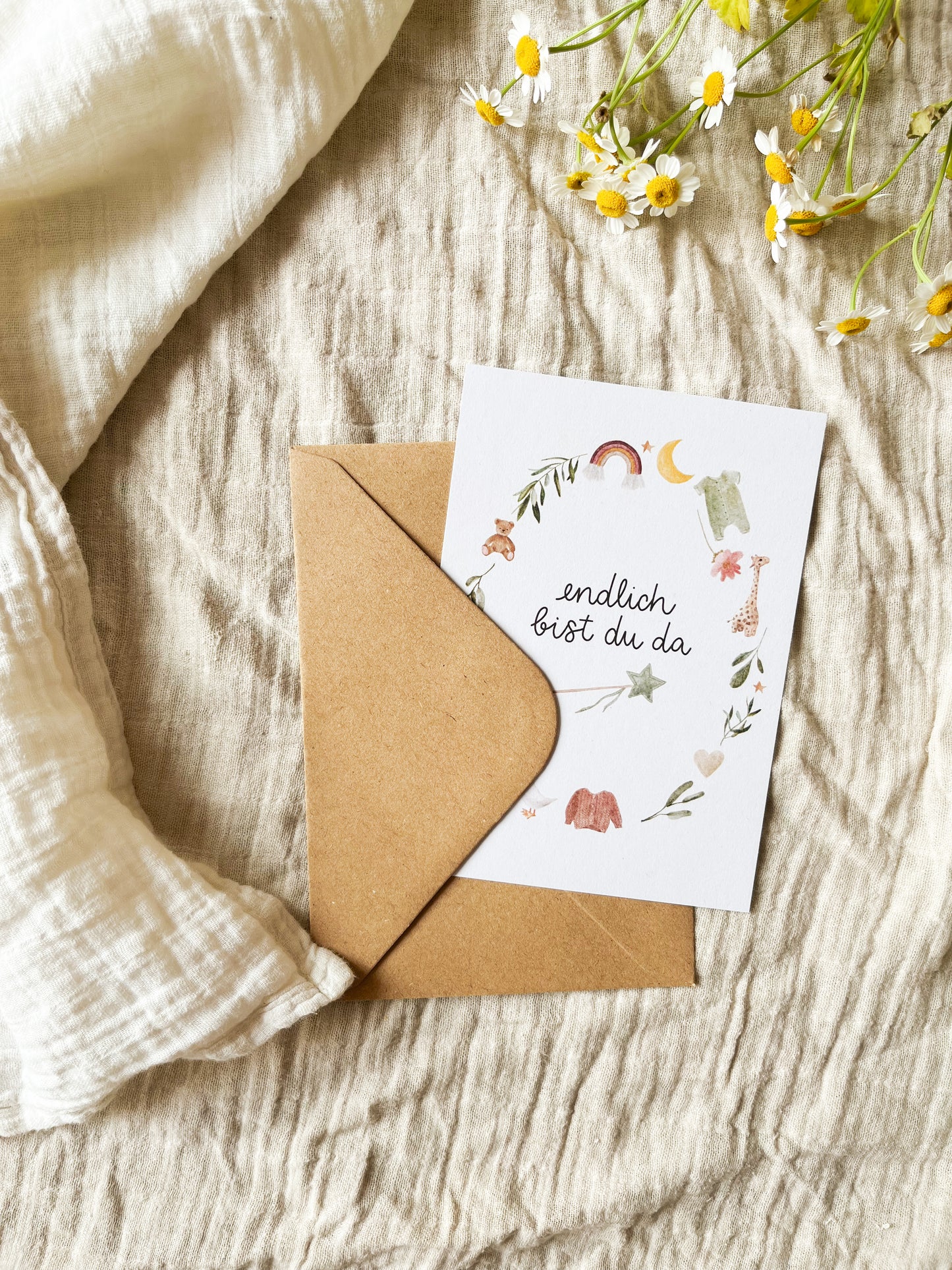 Karte Geburt Endlich bist du da, genderneutral (Postkarte A6)