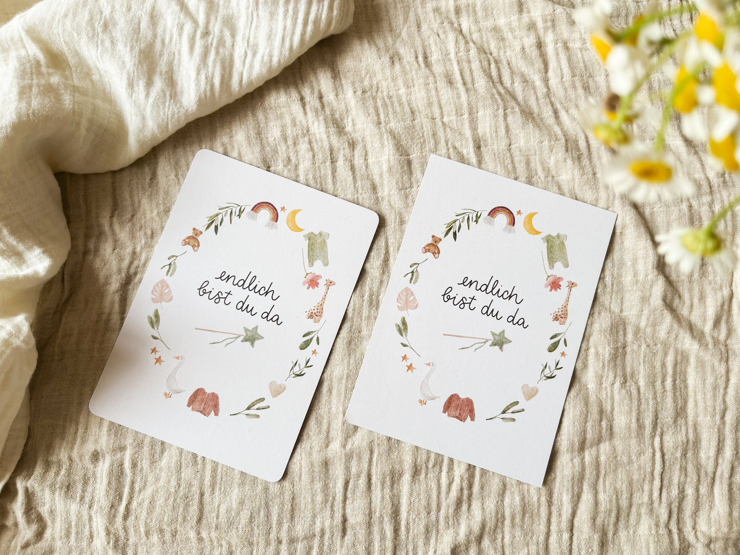 Karte Geburt Endlich bist du da, genderneutral (Postkarte A6)