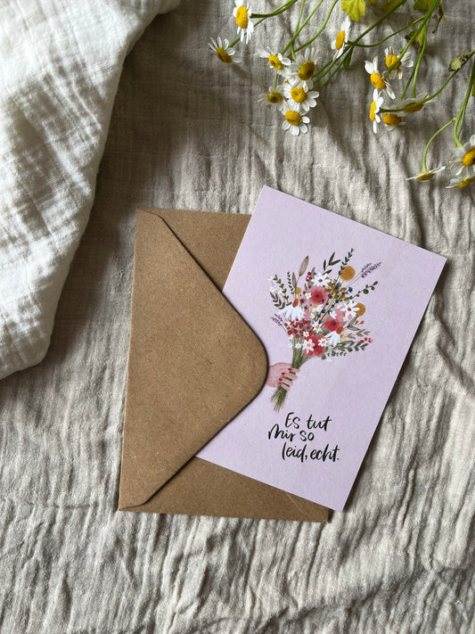 Karte Entschuldigung Es tut mir leid (Postkarte A6)