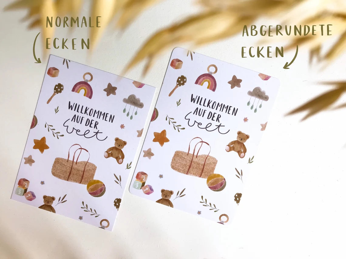 Karte Geburt Moseskorb Willkommen auf der Welt (Postkarte A6)