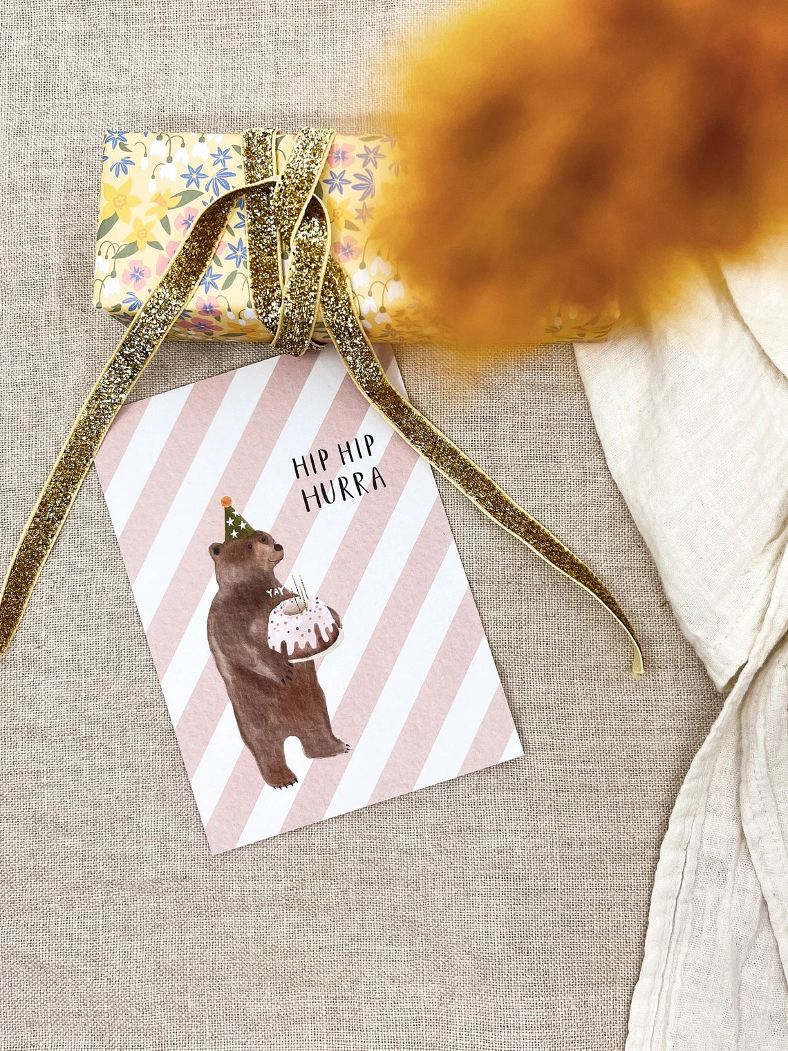 Karte Geburtstag Party Braunbär (Postkarte A6)