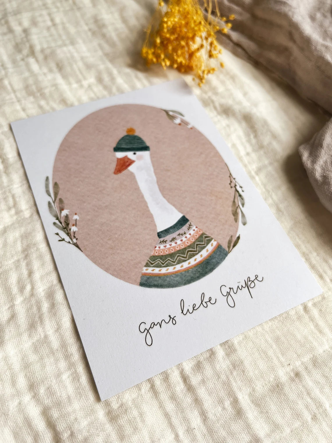 Postkarte Gans liebe Grüße Glückwunschkarte (Postkarte A6)