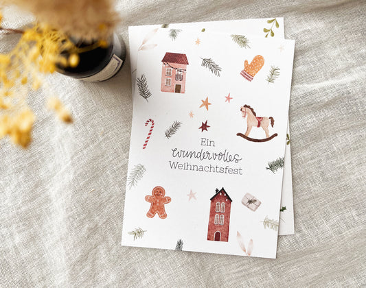 Weihnachtskarten Set / 6er Kartenset