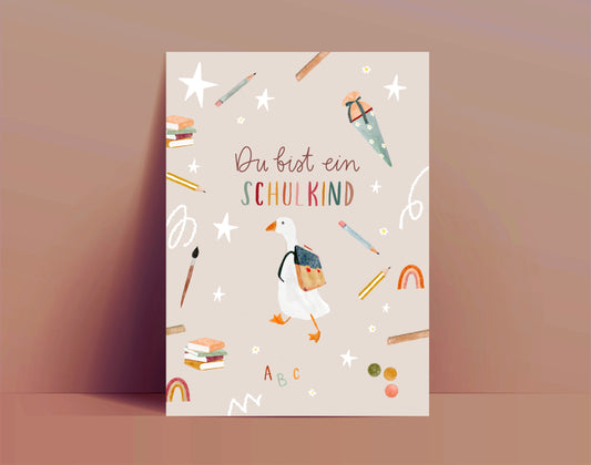 Karte Schulanfang Schulkind (Postkarte A6)
