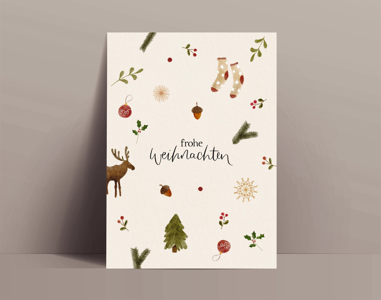 Weihnachtskarte Hygge „Frohe Weihnachten“ (Postkarte A6)