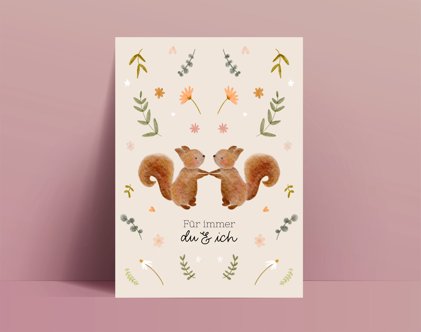 Karte Liebe Freundschaft Eichhörnchen (Postkarte A6)