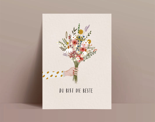 Karte Muttertag Du bist die Beste (Postkarte A6)