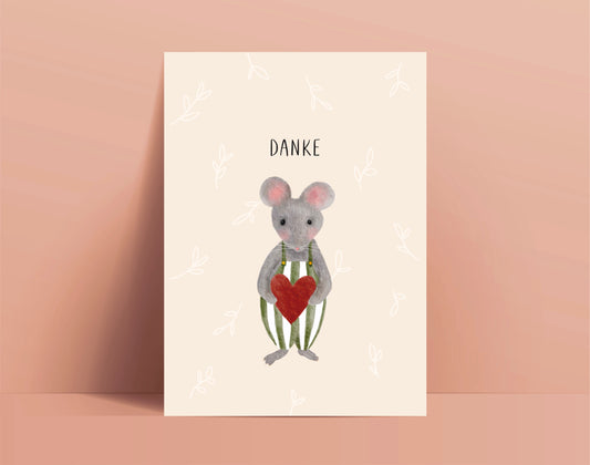Karte Danke Maus (Postkarte A6)