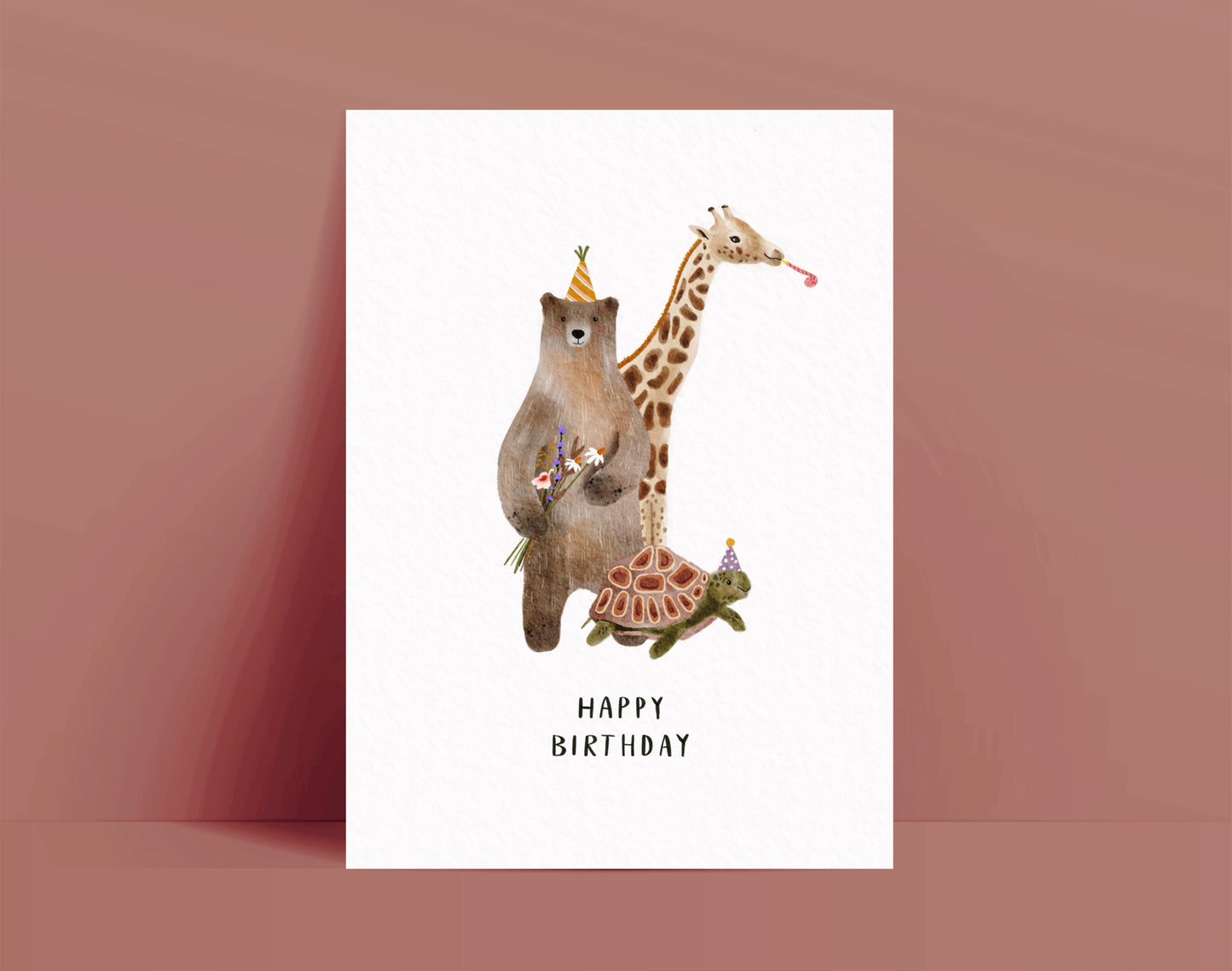 Karte Geburtstag Happy Birthday Tiere (Postkarte A6)