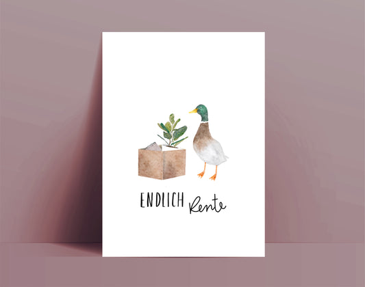 Karte Ruhestand Endlich Rente (Postkarte A6)
