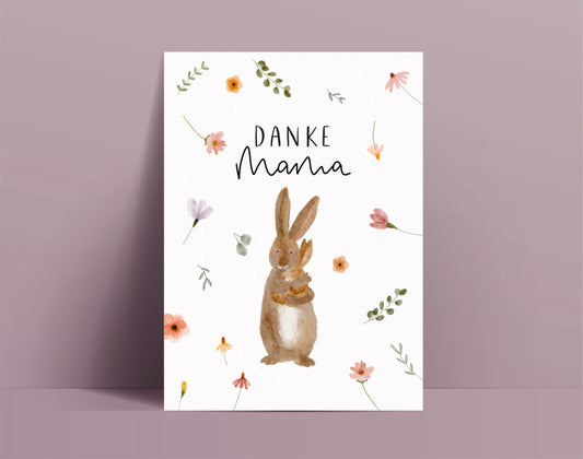 Karte zum Muttertag Danke Mama (Postkarte A6)