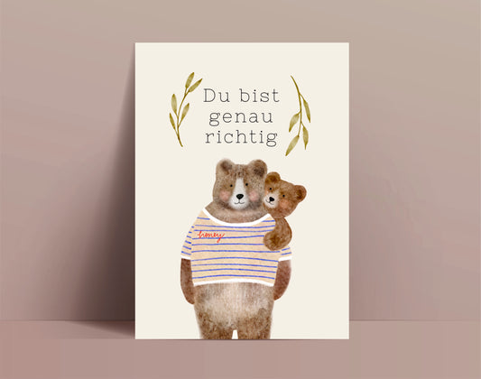 Karte Affirmation Du bist genau richtig (Postkarte A6)