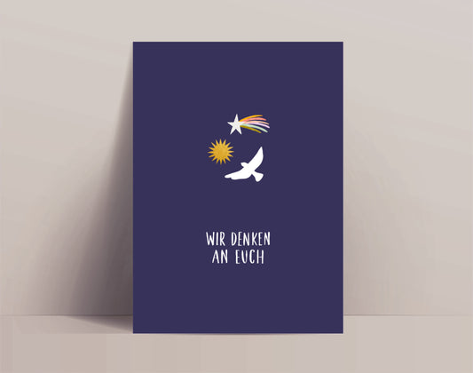 Trauerkarte Wir denken an euch (Postkarte A6)