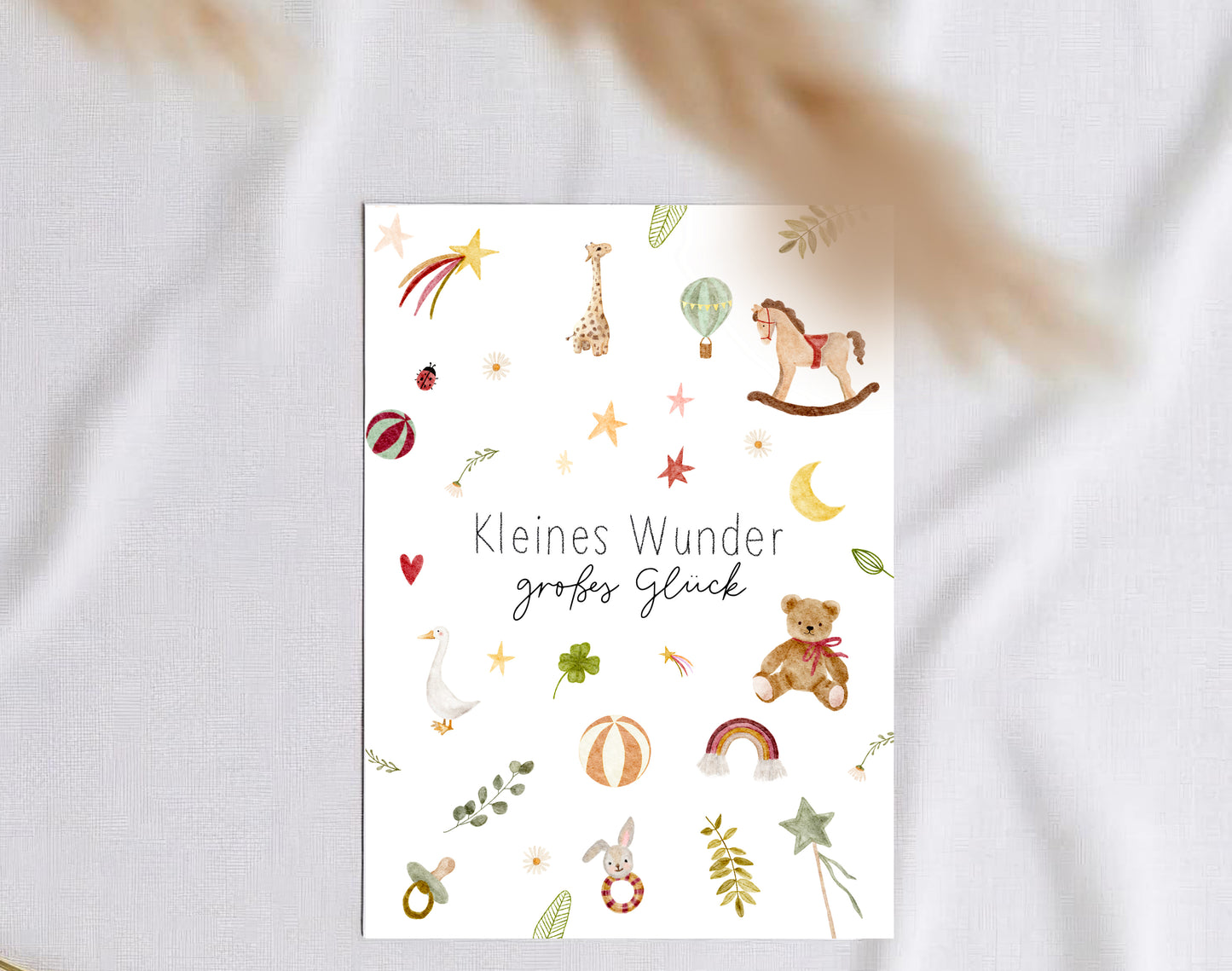 Karte zur Geburt Kleines Wunder (Postkarte A6)