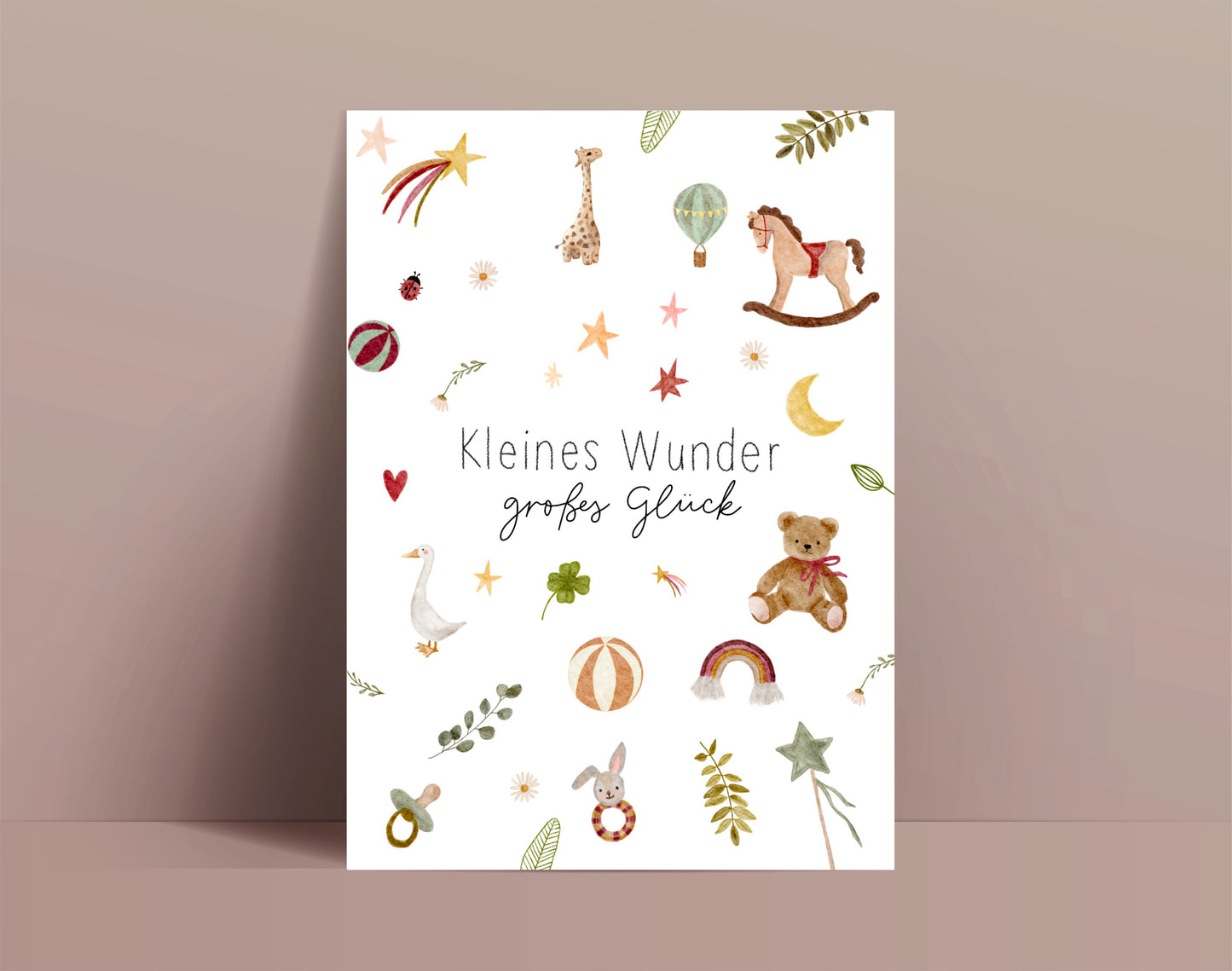 Karte zur Geburt Kleines Wunder (Postkarte A6)