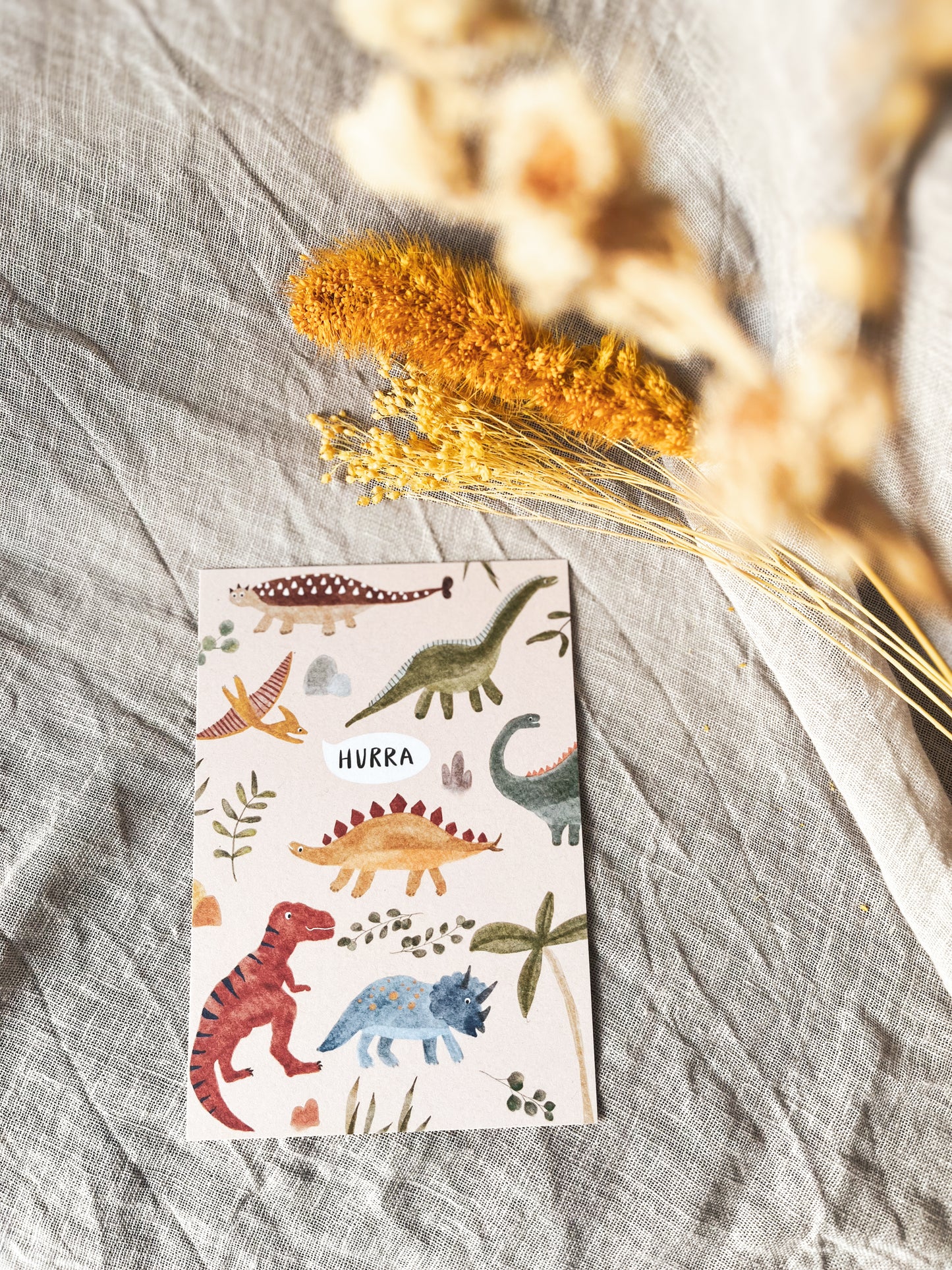 Karte Geburtstag Dinosaurier Hurra (Postkarte A6)