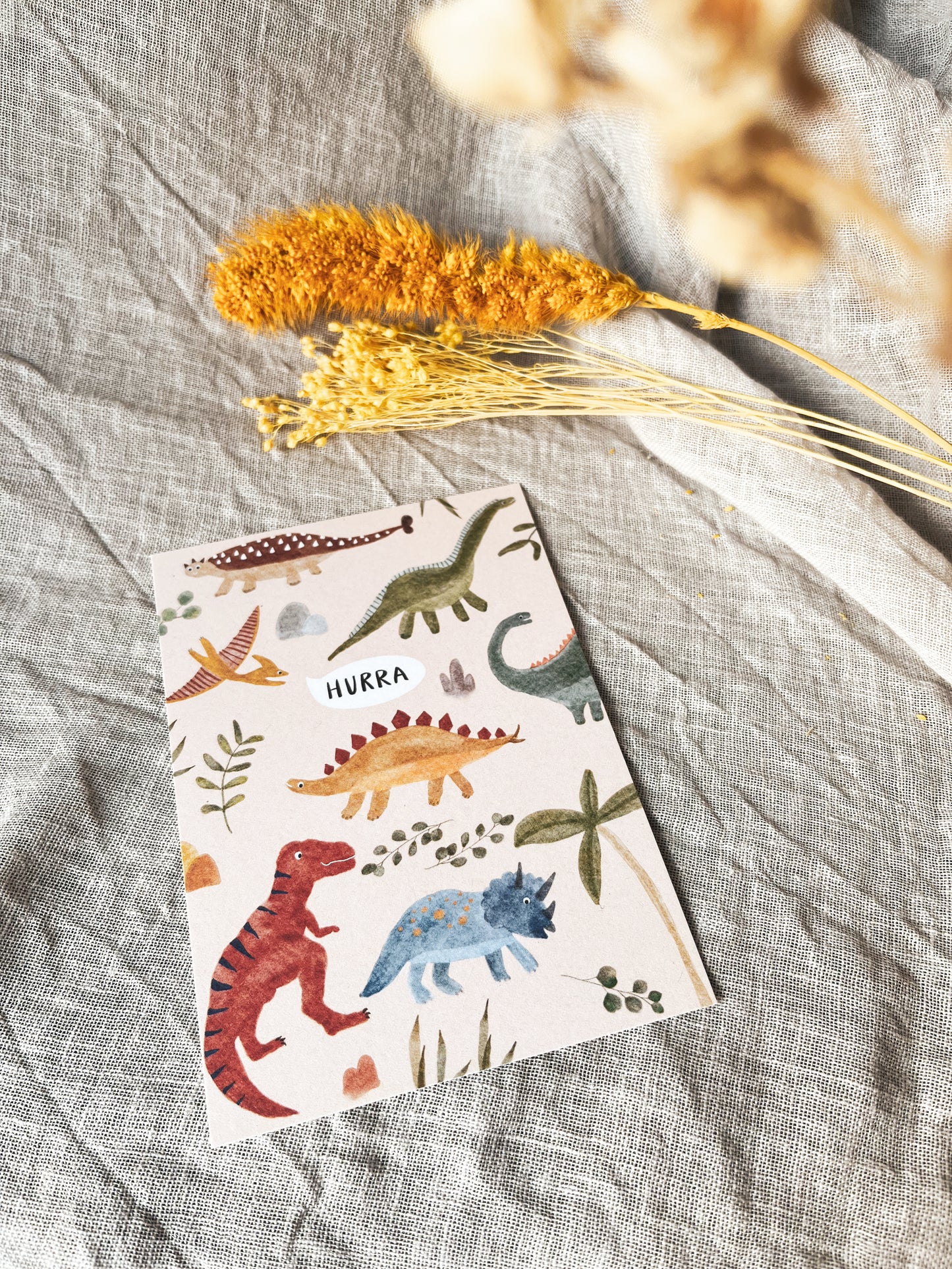 Karte Geburtstag Dinosaurier Hurra (Postkarte A6)