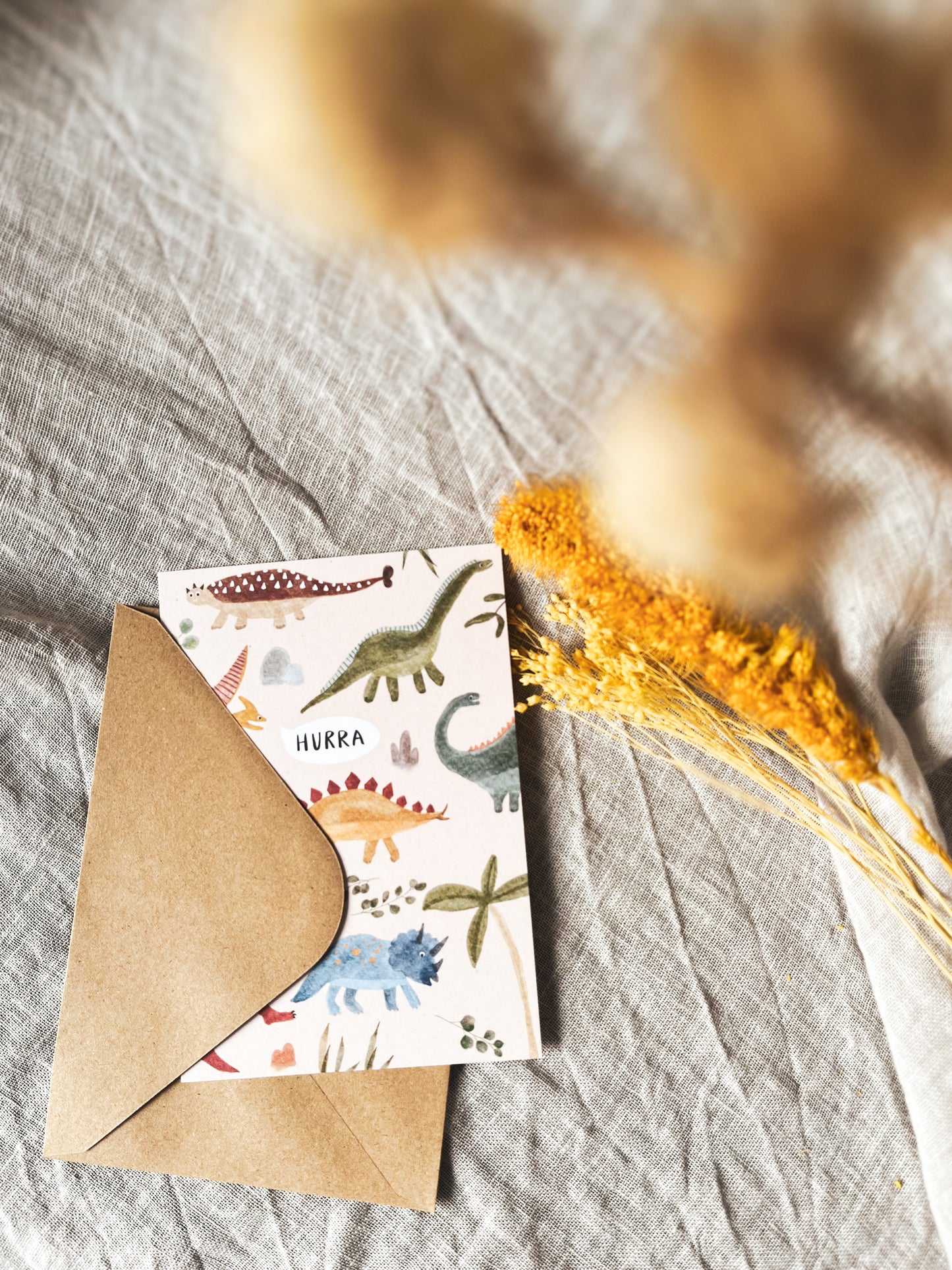 Karte Geburtstag Dinosaurier Hurra (Postkarte A6)