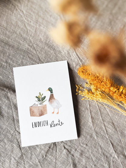 Karte Ruhestand Endlich Rente (Postkarte A6)