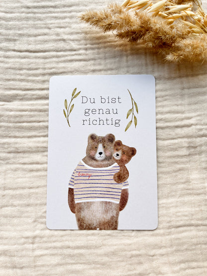 Karte Affirmation Du bist genau richtig (Postkarte A6)
