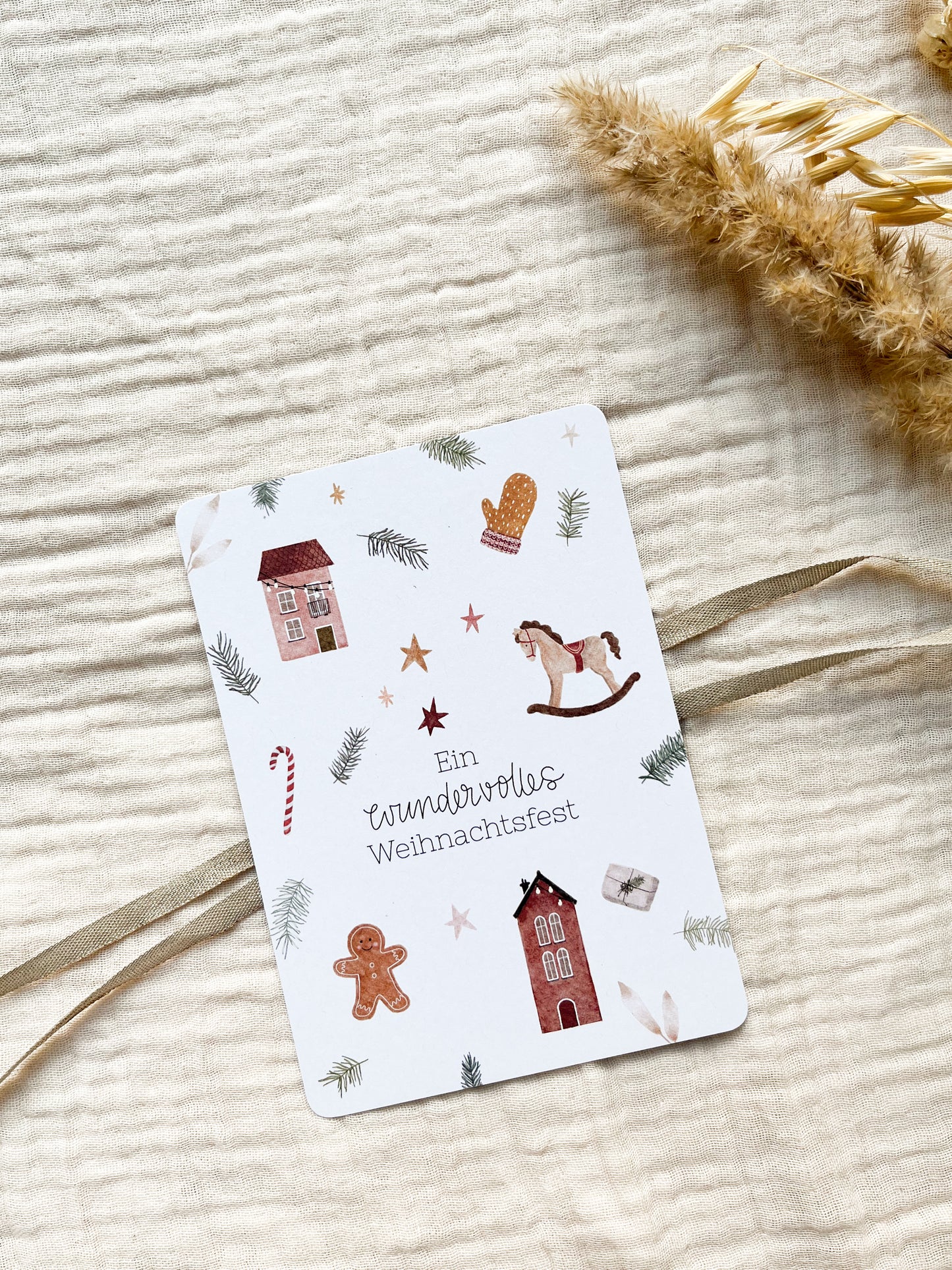 Weihnachtskarte wundervolles Weihnachtsfest (Postkarte A6)