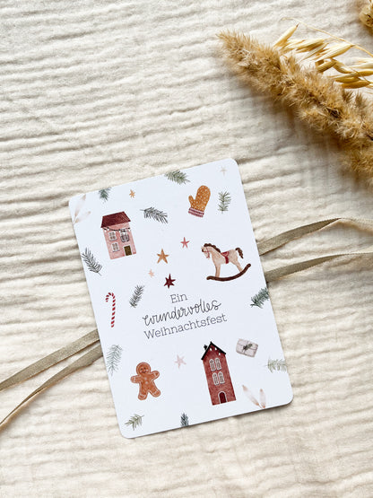 Weihnachtskarte wundervolles Weihnachtsfest (Postkarte A6)