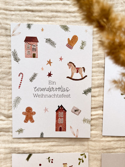 Weihnachtskarten Set / 4er Kartenset