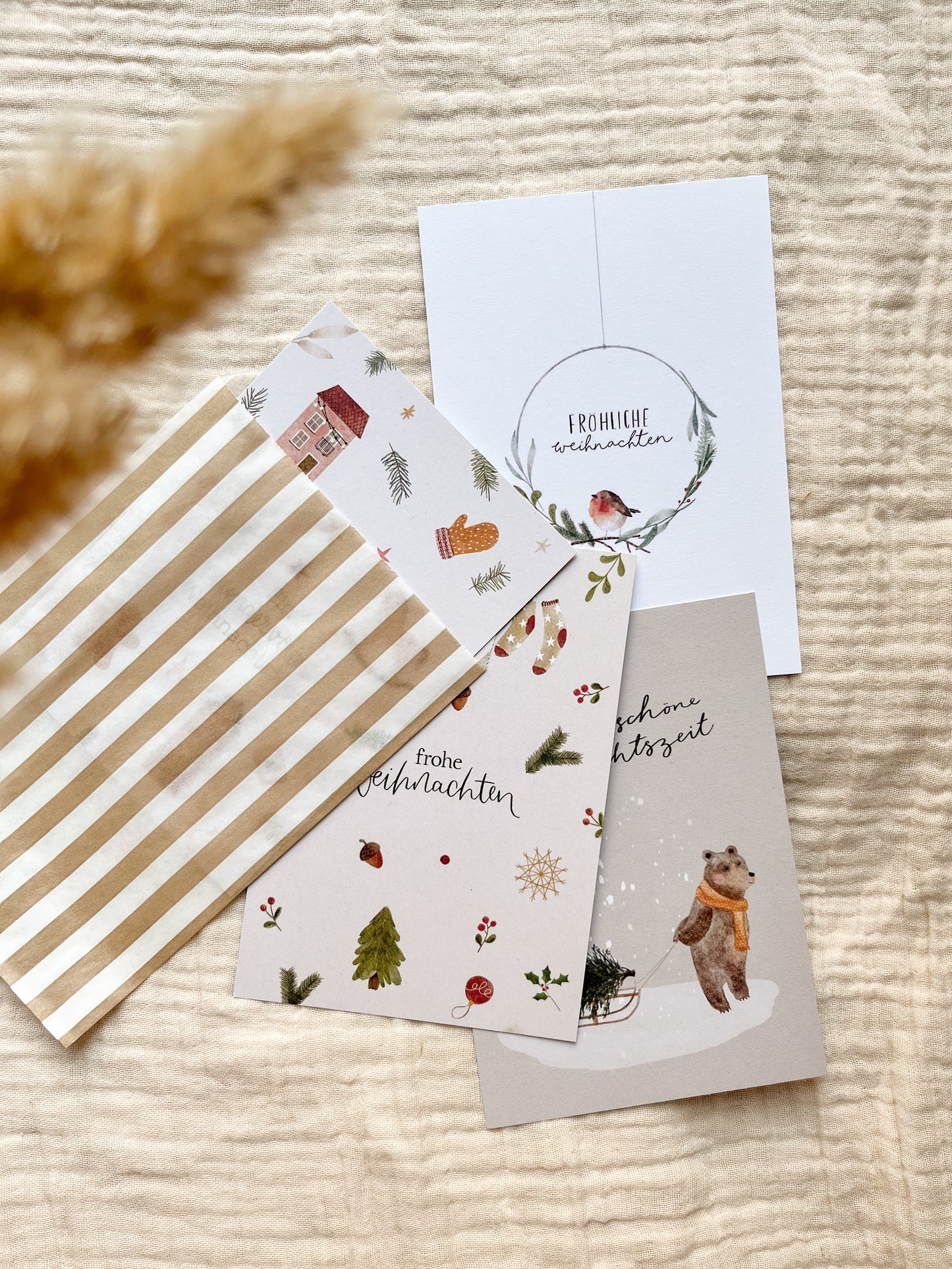 Weihnachtskarten Set / 4er Kartenset