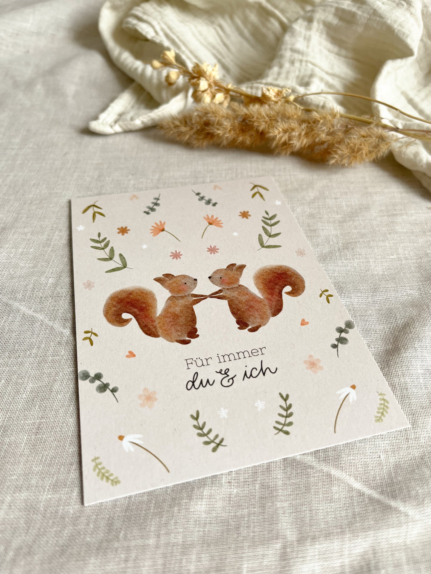 Karte Liebe Freundschaft Eichhörnchen (Postkarte A6)