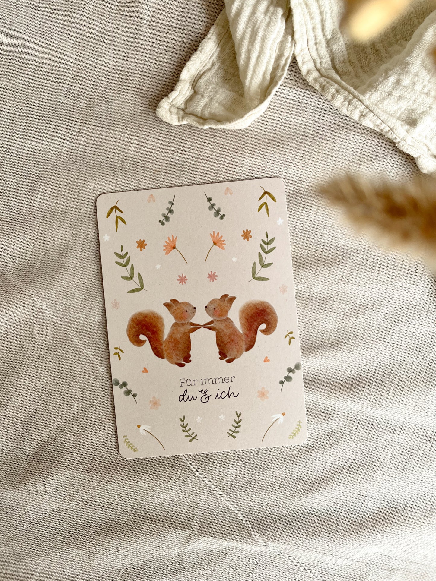Karte Liebe Freundschaft Eichhörnchen (Postkarte A6)