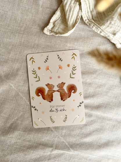 Karte Liebe Freundschaft Eichhörnchen (Postkarte A6)