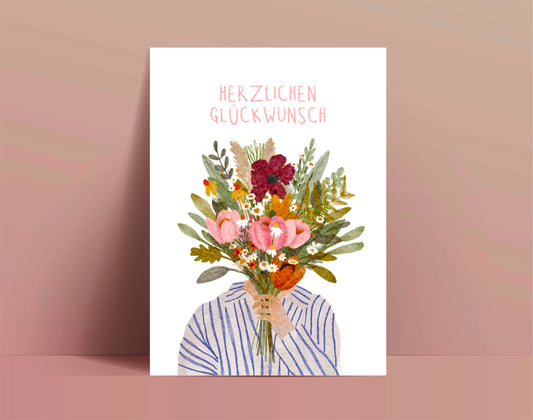 Karte Herzlichen Glückwunsch (Postkarte A6)