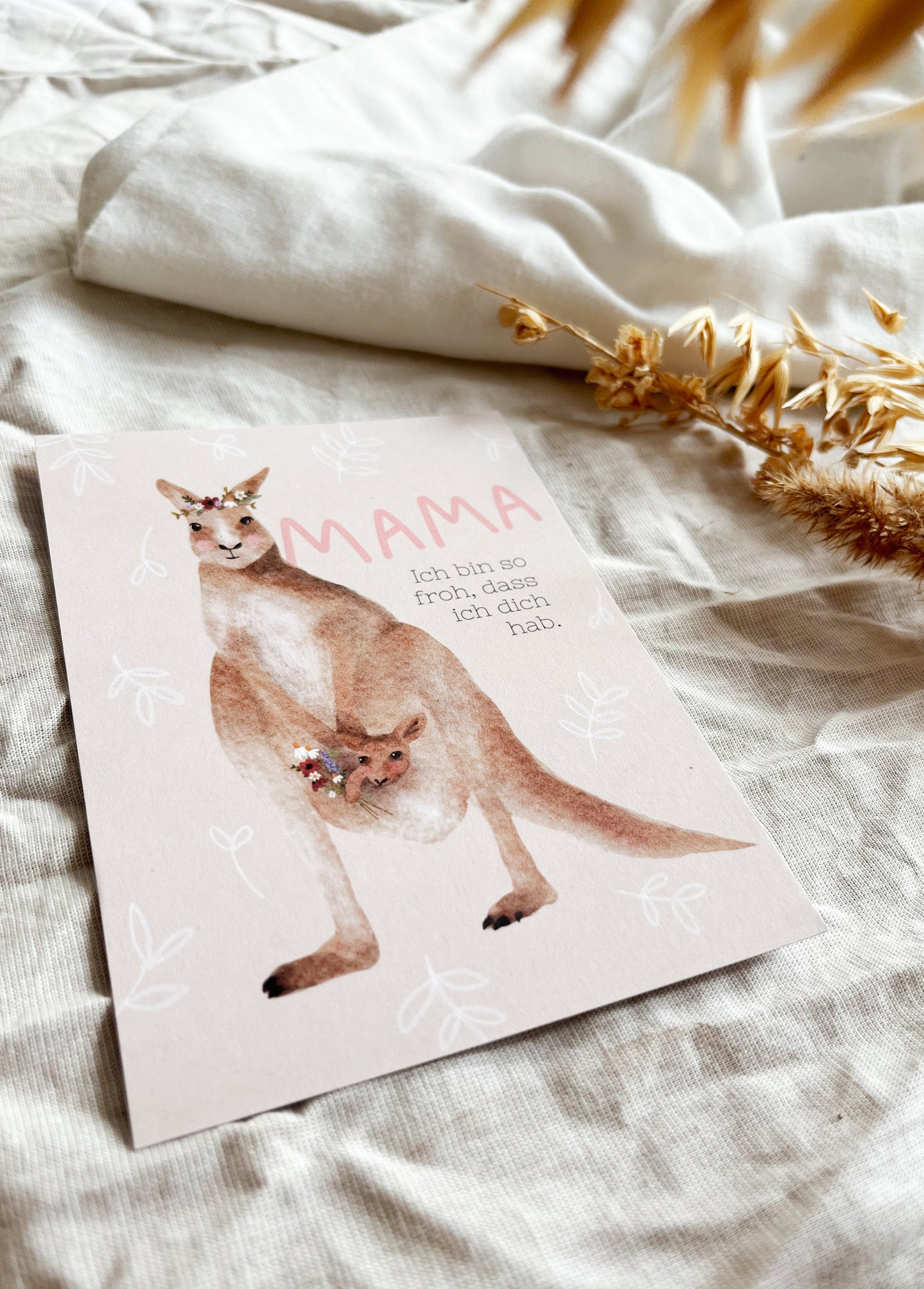 Karte zum Muttertag Känguru (Postkarte A6)