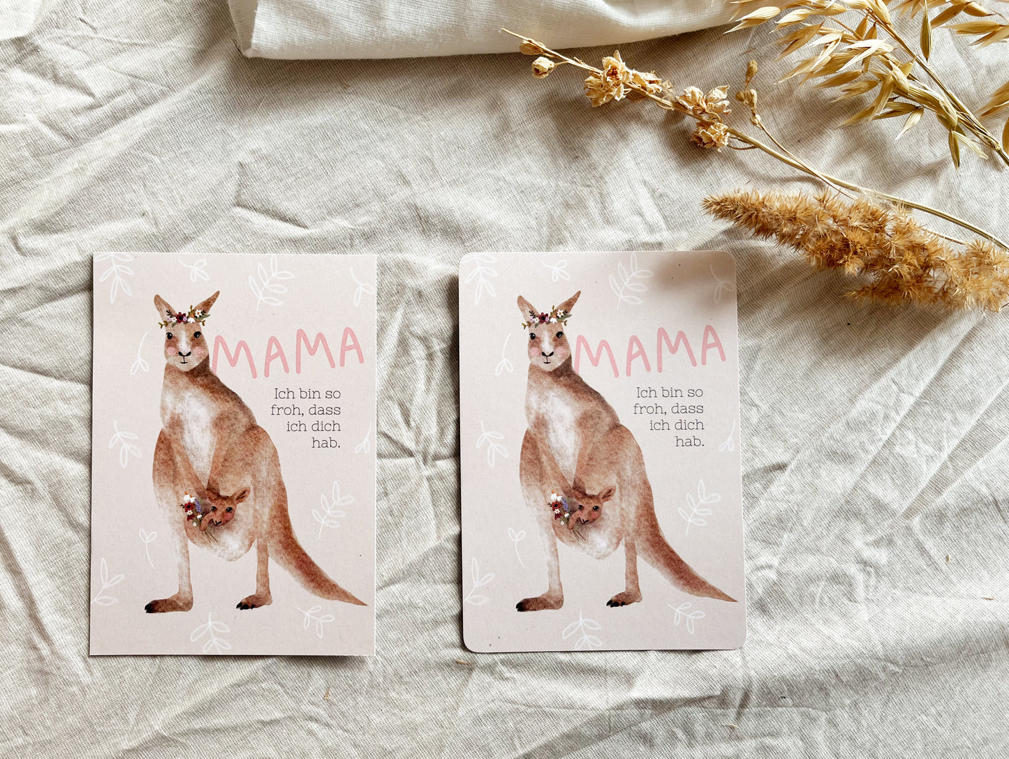 Karte zum Muttertag Känguru (Postkarte A6)
