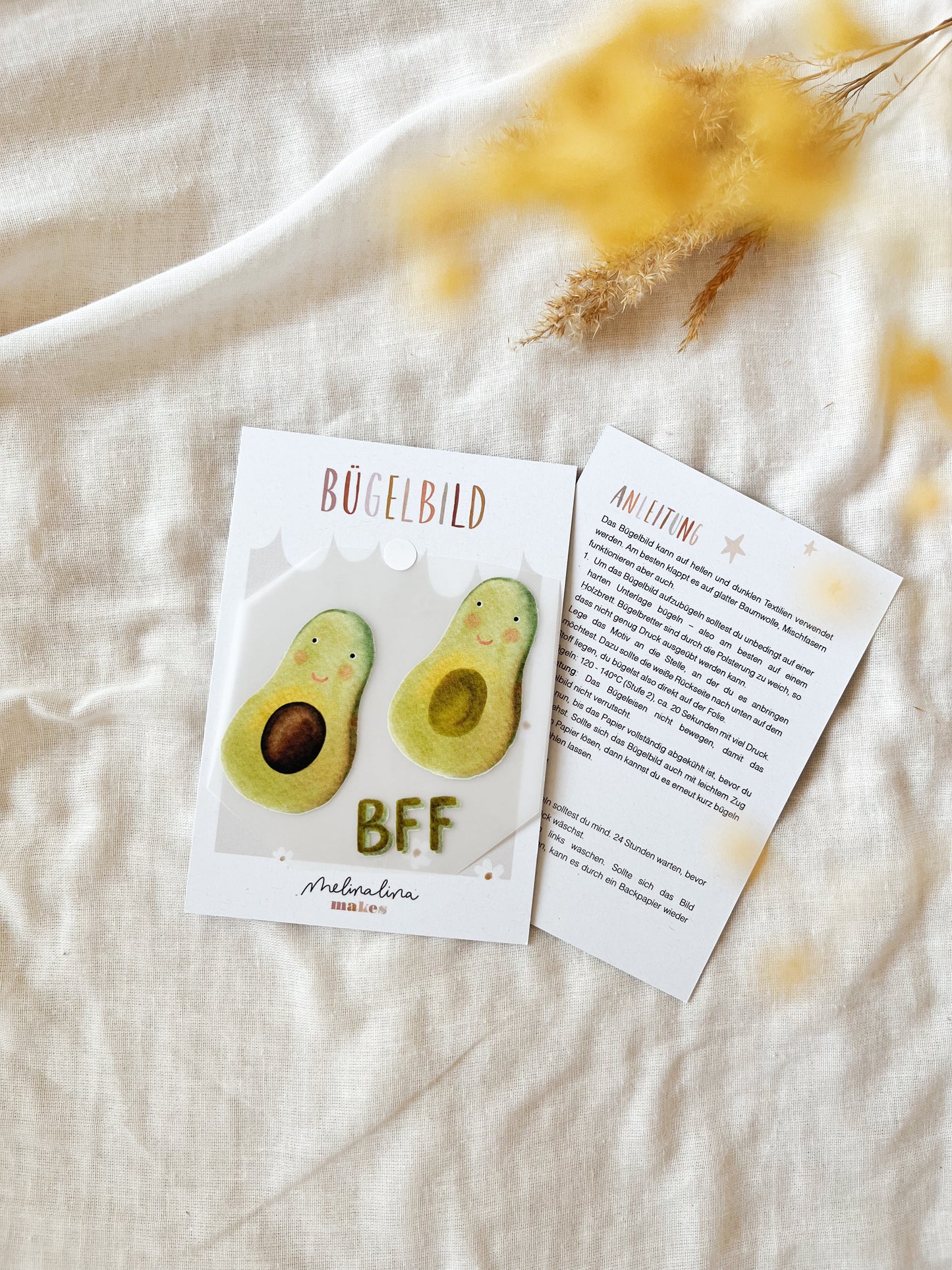 Bügelbild Avocado – Beste Freunde Patch zum Aufbügeln