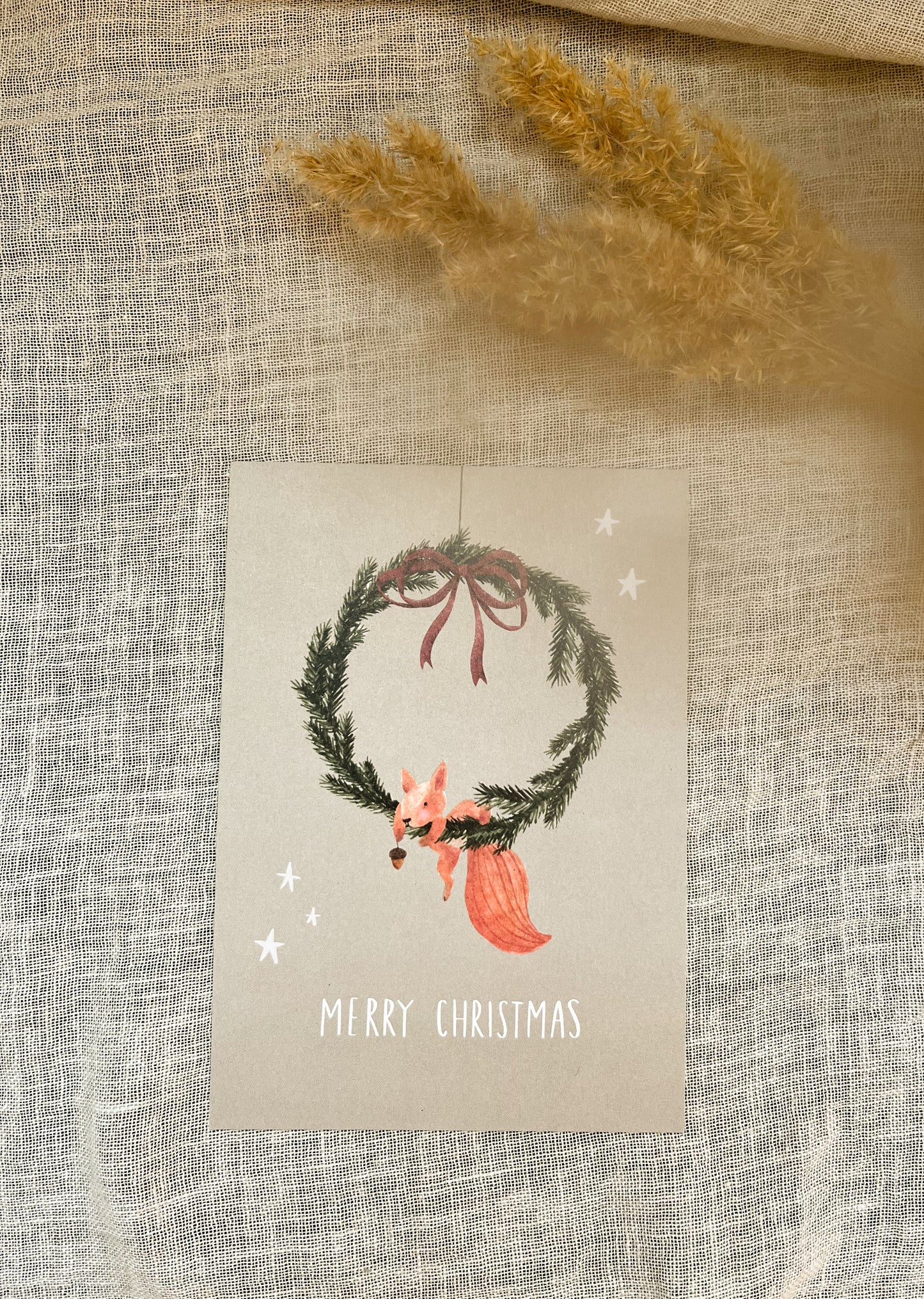 Weihnachtskarte Eichhörnchen „Merry Christmas“