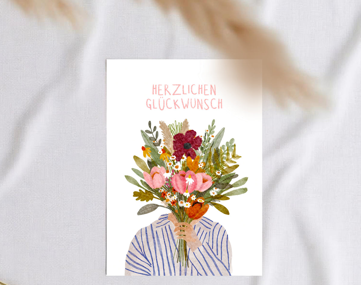Karte Herzlichen Glückwunsch (Postkarte A6)