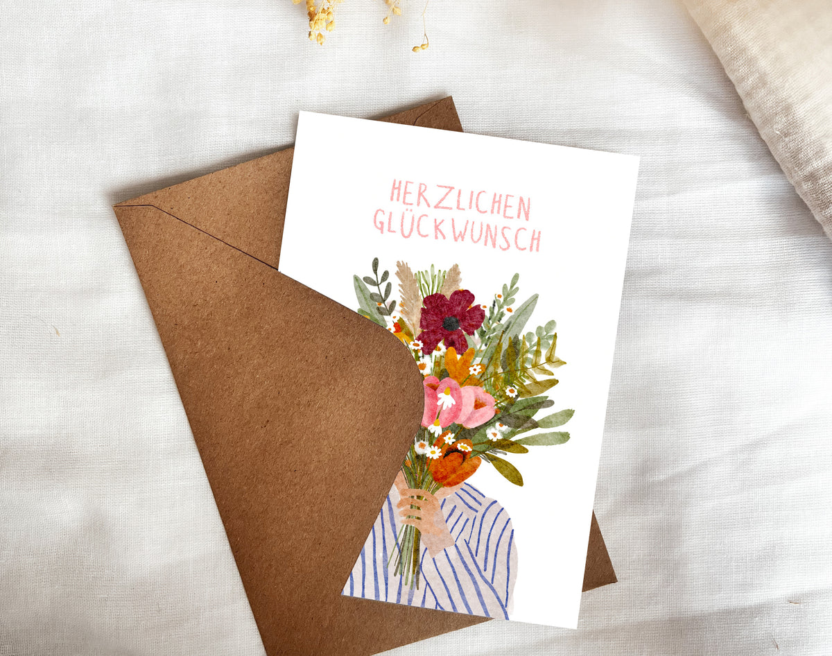 Karte Herzlichen Glückwunsch (Postkarte A6)