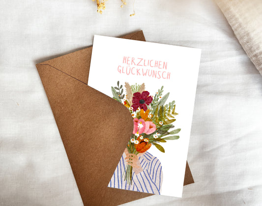 Karte Herzlichen Glückwunsch (Postkarte A6)