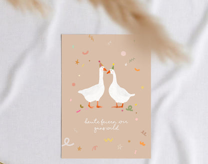 Karte Gans wild (Postkarte A6)