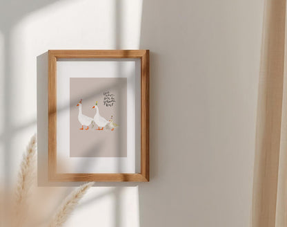 Karte Geburt Geburtstag Gänse Familie (Postkarte A6)