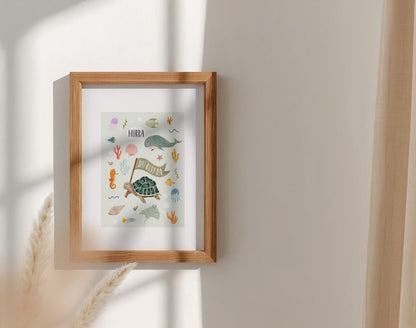 Karte Geburt Meerestiere (Postkarte A6)