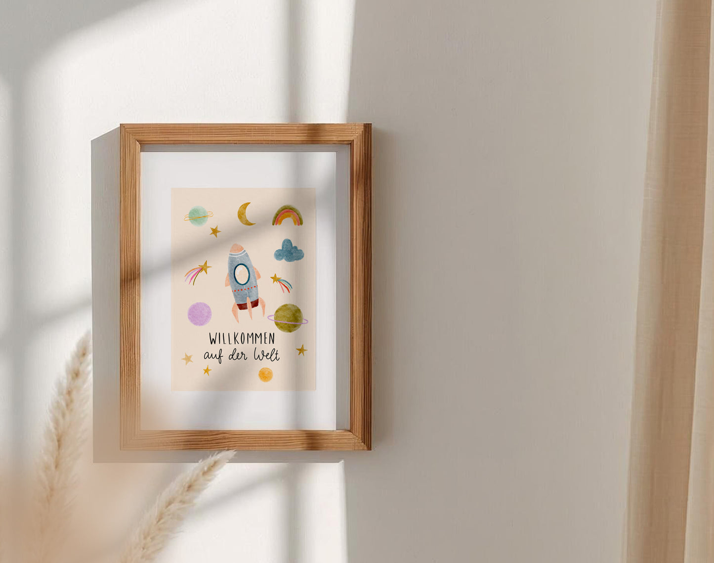 Karte Geburt Universum Willkommen auf der Welt (Postkarte A6)